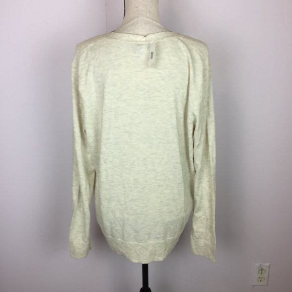 NWT Gap Cardigan Sweater Size XL Womans Beige Cotton Blend V-Neck Long Sleeve - Picture 2 of 16
